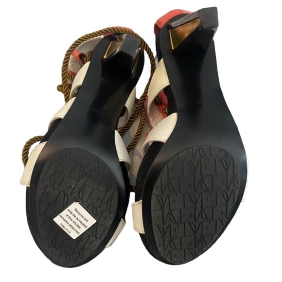 DIANE VON FURSTENBERG Leather Colorblock Pattern Pumps SZ 6.5 - Picture 5 of 6